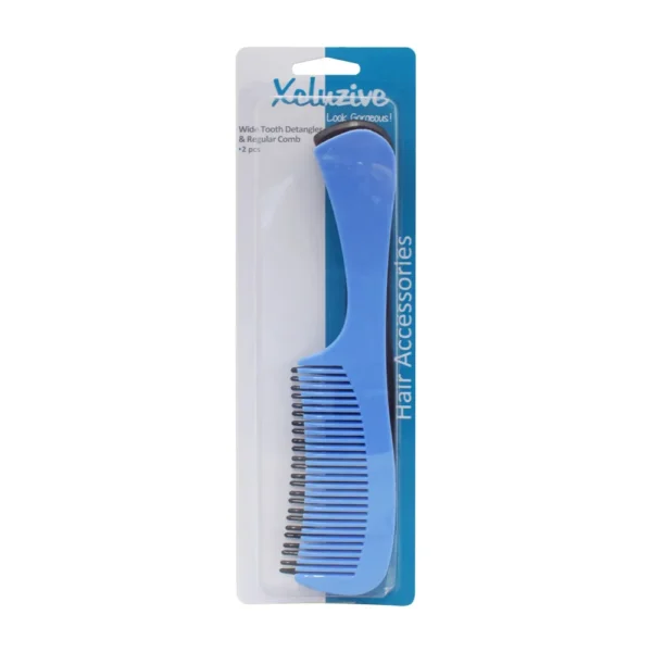 Xcluzive Wide Tooth Detangler & Regular Combs 2 Pcs