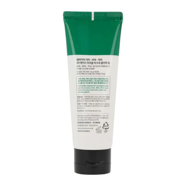 Some By Mi Aha-Bha-Pha 30 Days Miracle Acne Clear Foam 100Ml - Image 2