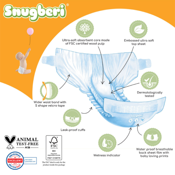 Snugberi Diaper Size 4 Large 7-12 kg 24's 3X Value Pack - Image 3